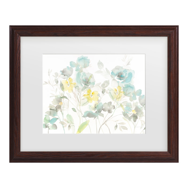 Danhui Nai «Aqua Roses Shadows», art encadré mat, Brun, H 13,75 po x l 16,75 po x P 0,75 po