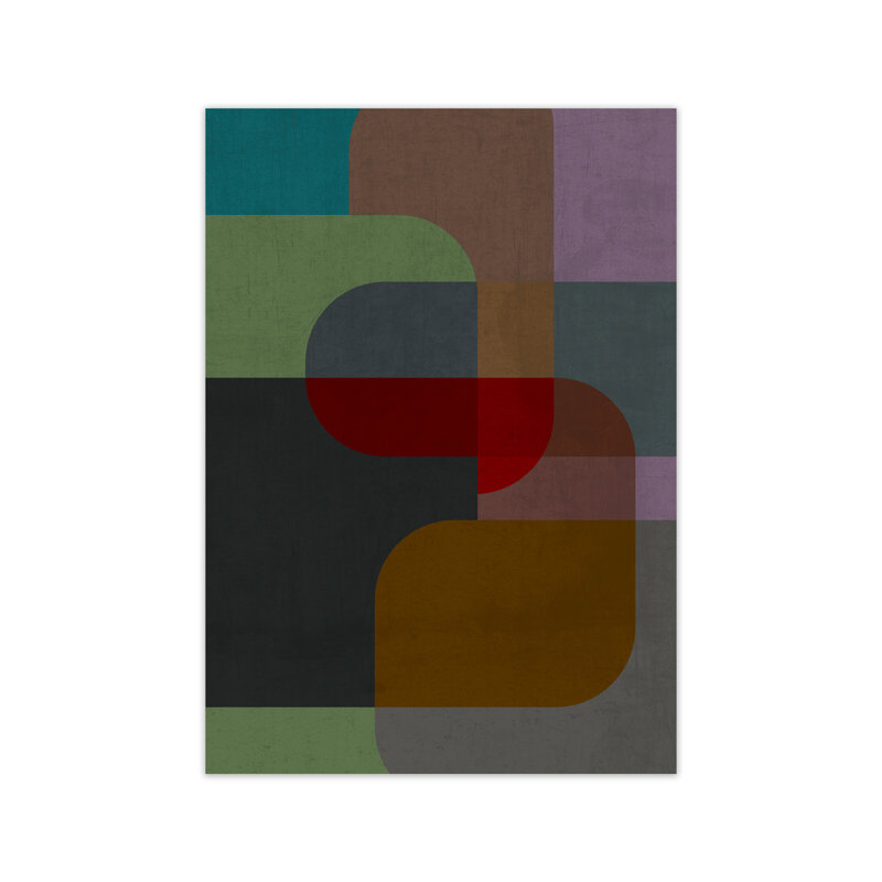 Dark Colourful Abstract B - Print, No Frame, 84cm H x 59cm W x 1cm D