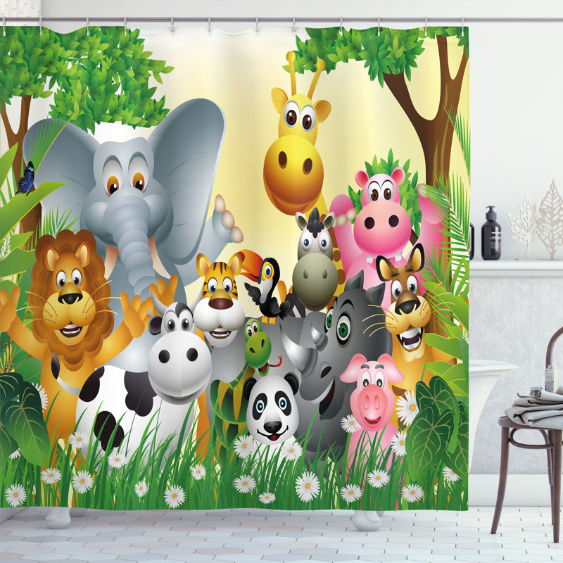 Shower Curtain with Hooks Included, 75"H x 69"W