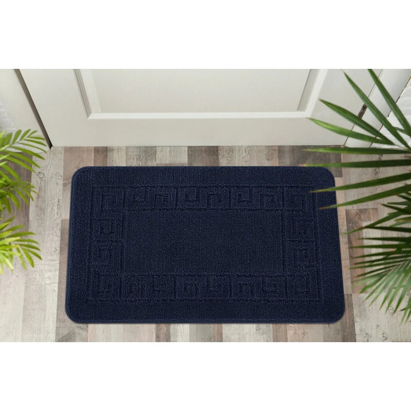 Rectangle Geometric Area Rug, Navy, Rectangle 120 x 150 cm
