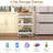 4-Tier Rolling Storage Cart Slim Kitchen Cart On Wheels With Open Shelves And Handle