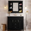 Meuble-lavabo de 36 po avec lavabo supérieur, meuble-lavabo moderne noir, 2 portes et tiroirs à fermeture en douceur, meuble-lavabo élégant avec meuble-lavabo simple et élégant