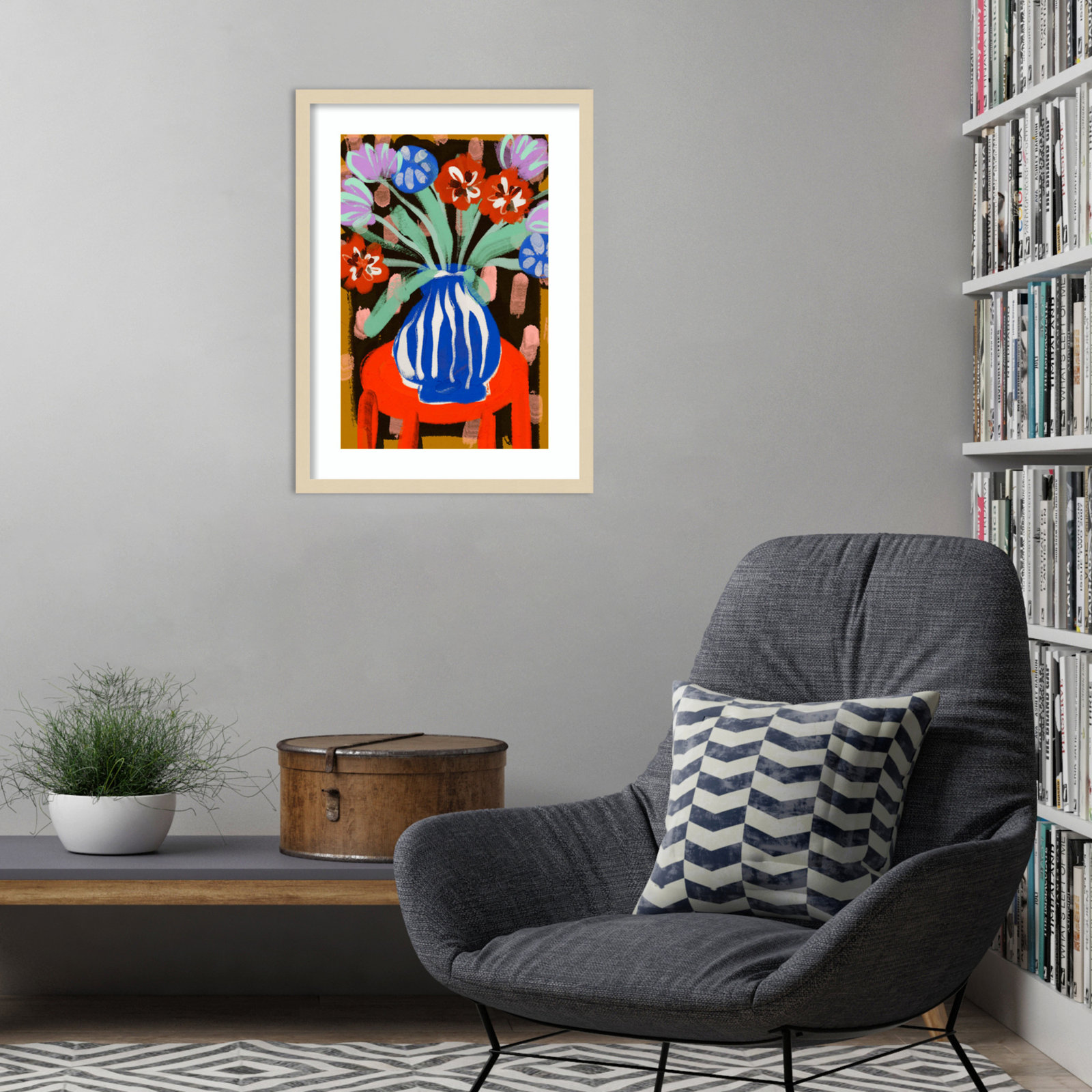 Ocilla "Floral Still Life No. 2" Print, Brown, 25" H x 19" W
