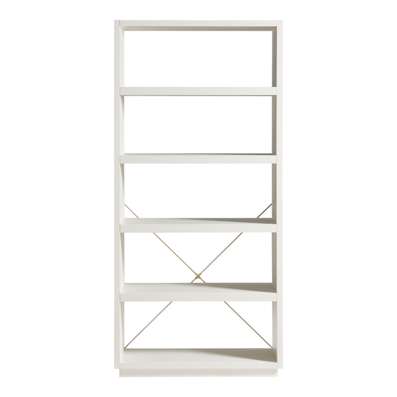 Bibliothèque à niveaux ouverts H 70,75 "Besiana, Ivoire et blanc