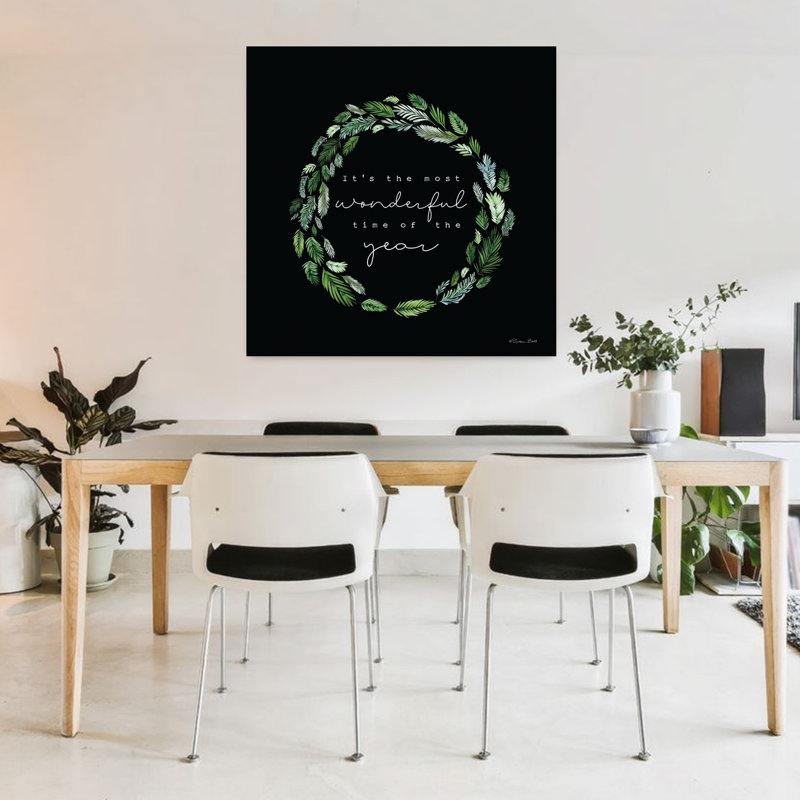 «Most Wonderful Time Wreath», art contemporain, H 36 po x l 36 po