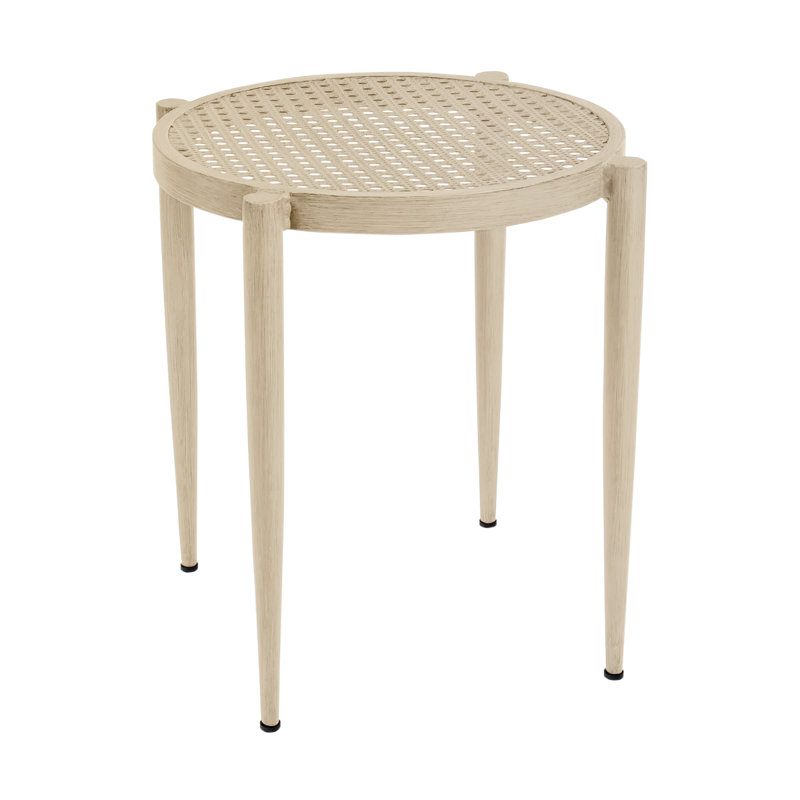 Parc Outdoor Round Side Table, Textured Black, 22.25" H x 22" W x 22" D