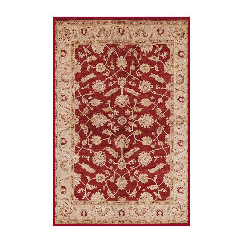 Tapis oriental rouge / beige Heathcliff, Rectangle 4 pi x 6 pi