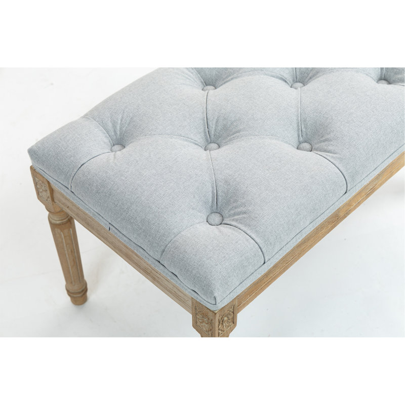 Charming Upholstered Bedroom Bench For Various Rooms, Enhancing Comfort And Style, Light Gray