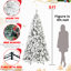 Arbre de Noël enneigé 7 pi, 450 lumières blanc chaud, 1060 pointes recouvertes de neige pleine branche et branches à aiguilles dures, conception à charnières pour un assemblage sans effort, base en métal arbre de 84 po