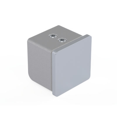 40 mm Square Caprail End Cap, Brushed Stainless