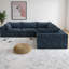 Canapé modulaire en L 118,2 po en forme de L avec siège en velours côtelé et rembourrage de plumes, support en éponge double couche, sans assemblage-1761848285