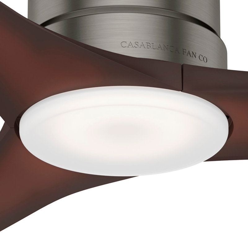 52'' Piston 3 -Blade Outdoor Standard Ceiling Fan with Remote Control and Light Kit Included, Brushed Slate