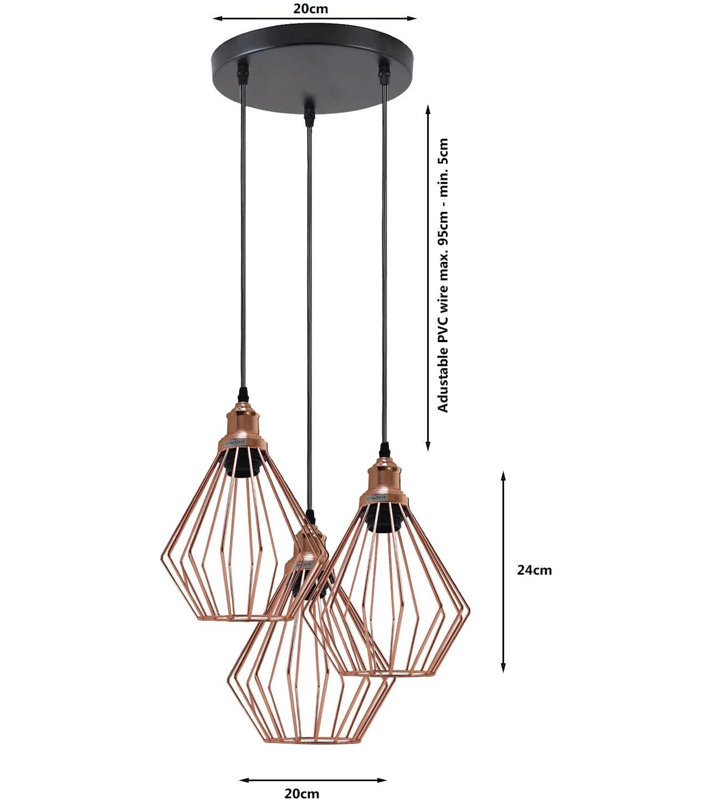 3 - Light Rose Gold Cluster Pendant
