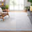 Karpeta Hand Woven Wool/Cotton Striped Rug in Ivory/Blue-2114012948