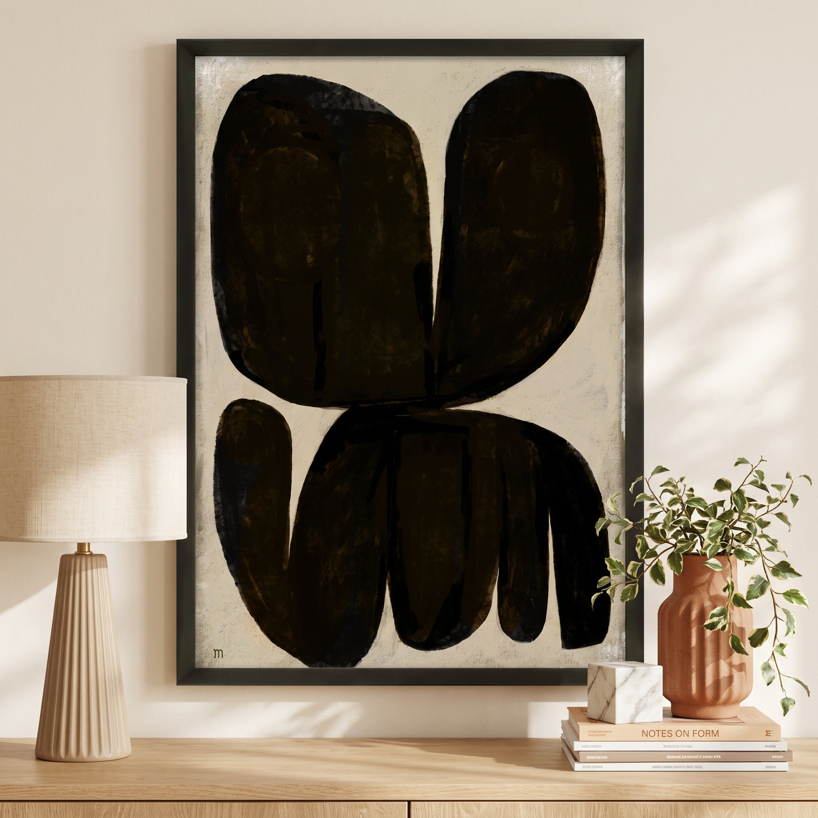 Moth by StudioM, 20" H x 14" W x 1.25" D, Black