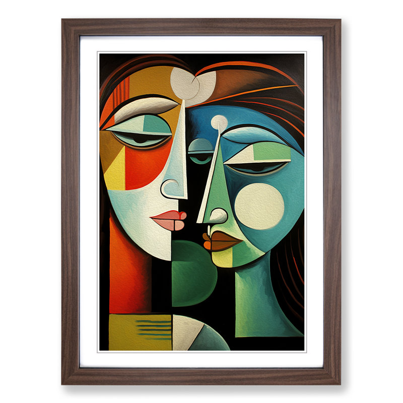 Pablo Picasso Classicism - Single Picture Frame Print on Wood, Walnut Framed, 64cm H x 46cm W x 2" D