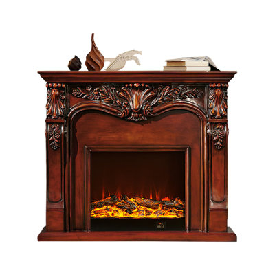Solid Wood Freestanding Fireplace