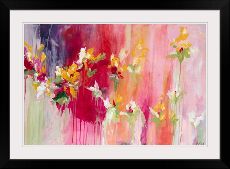 «April Blooms» par Fultonham, reproduction d'art, H 24 po x l 32 po x P 1 po, Cadre noir