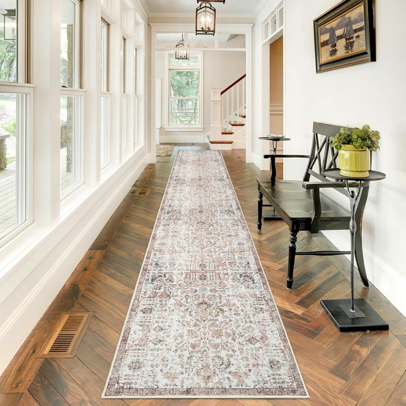 Alice Machine Washable Oriental Flatweave Performance Area Rug, Runner 2'6" x 12'