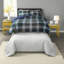 Ensemble de literie confortable en microfibre de style bleu marine pour toutes les saisons