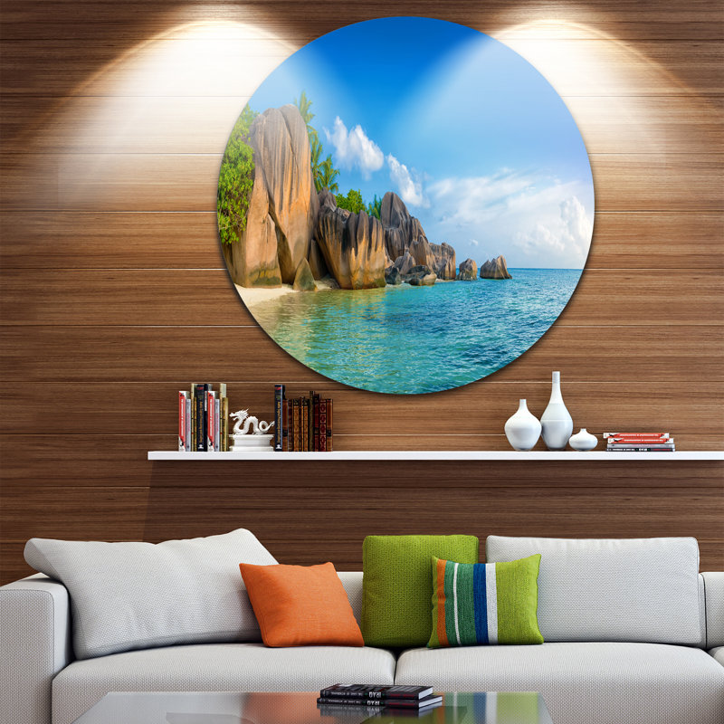 « fantastique seychellois mer », reproduction de photo sur métal, H 36 po x l 36 po x P 1 po