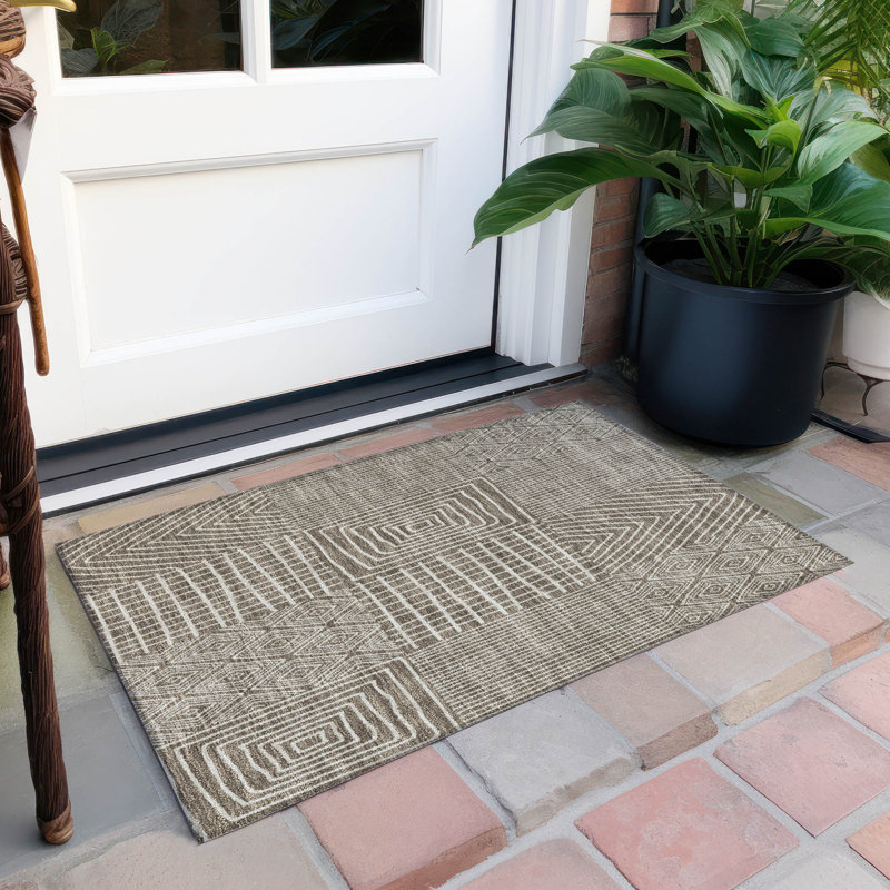  Machine Washable Indoor/Outdoor Chantille ACN990 Green Area Rug, Rectangle 1'8" x 2'6"