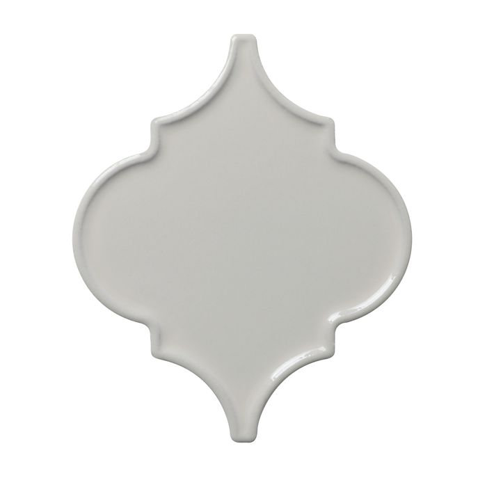 Mosaïque de céramique arabesque concave brillante beige clair, biseau