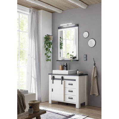 Jackeline Flat Wall Mirror with Shelves
