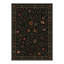 Tapis floral noir / vert lavable à la machine avec envers antidérapant-1175060410