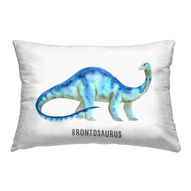 Coussin d'extérieur imprimé Stupell Industries Brontosaurus Dinosaur Design par Brett Blumenthal