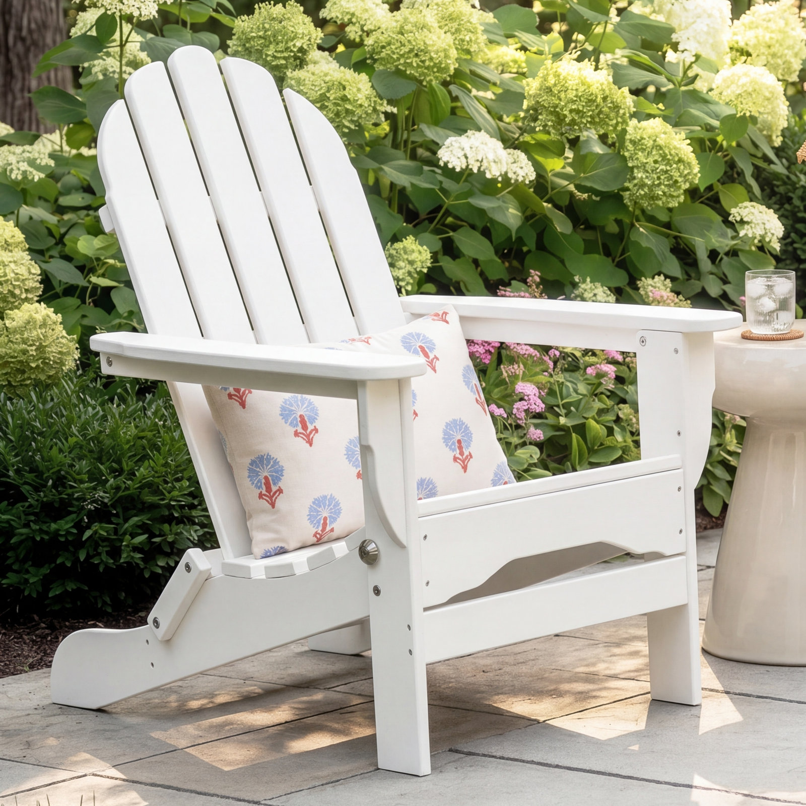 Leighton Foldable Adirondack Chair, White
