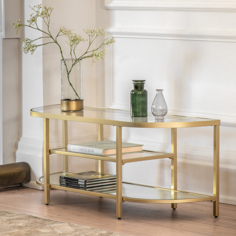 Addisyn TV Stand for TVs up to 50", Champagne/Clear