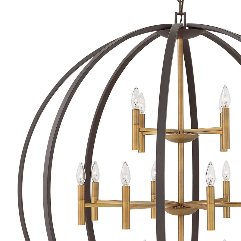 Euclid 12-Light Globe Pendant, Spanish Bronze
