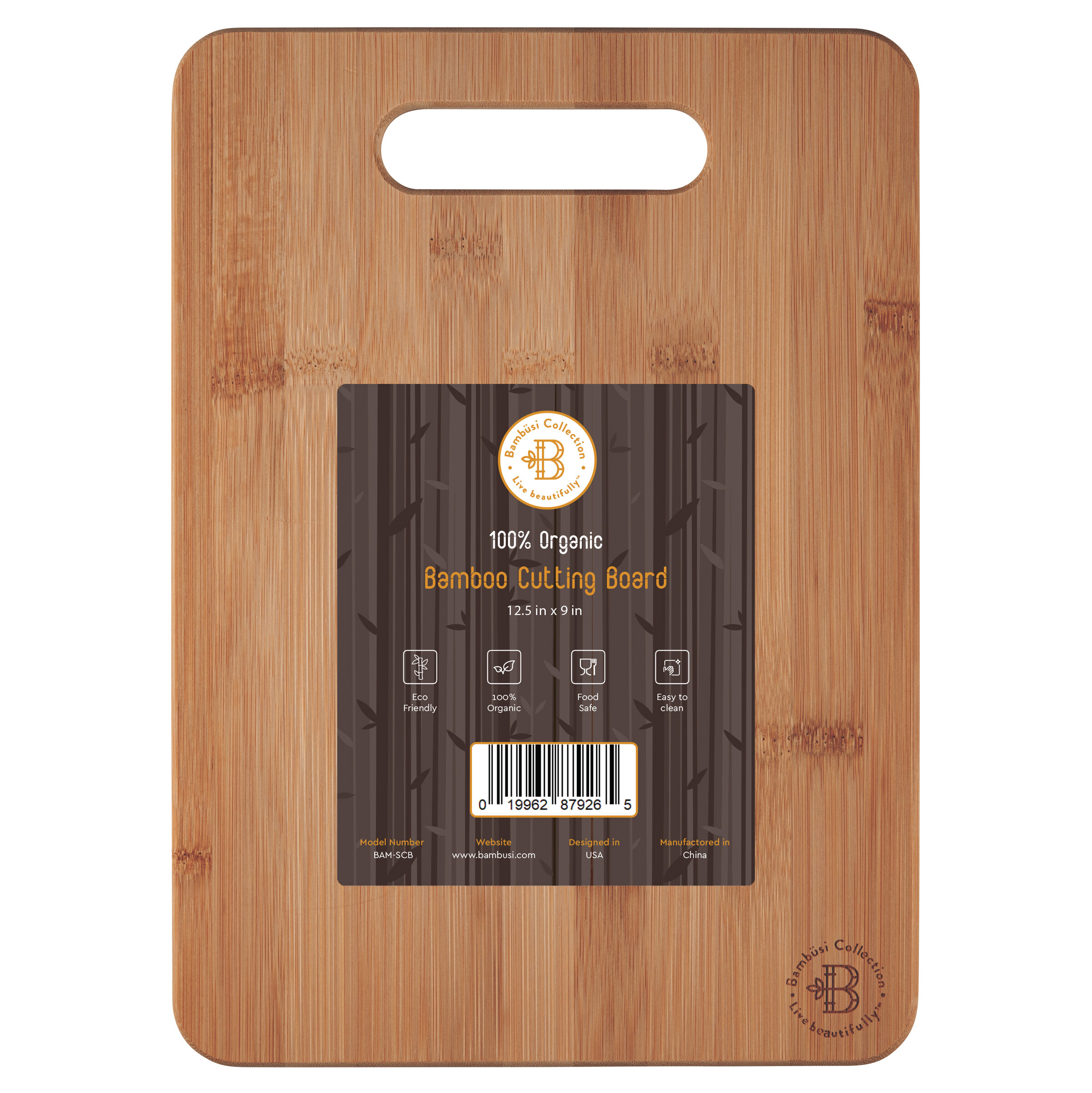 Kitchen Details Bamboo Cutting Board 15.75-in L x 11.81-in W Wood