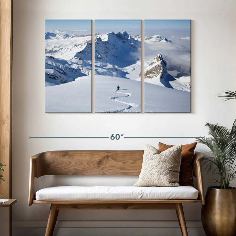 Sirci, skieur dans la poudreuse, H 32 po x l 50 po