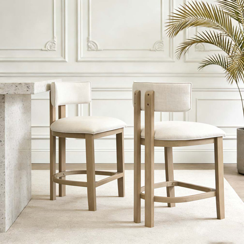 26" Counter Height Bar Stool, Beige,Natural