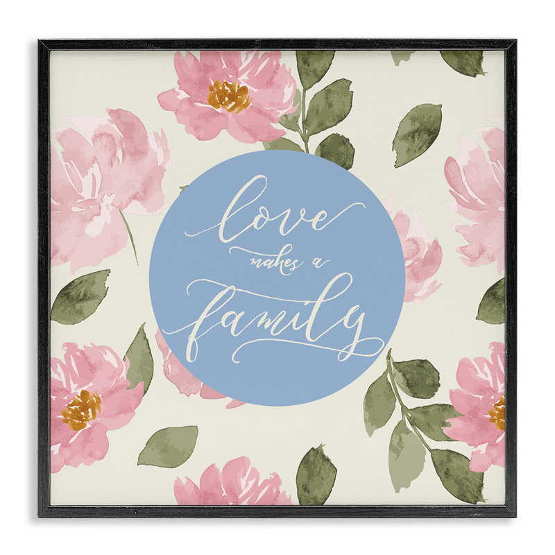 «Love Makes Family», estampe numérique encadrée par Lucille Price, H 12 po x l 12 po, Giclée encadrée noir minuit