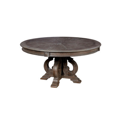 Table de salle à manger ronde rustique 60,4 po, rustique naturel