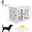 Table de chenil d'intérieur pour chien, 2 ouvertures verrouillables, pour chenil pour chiot, jolie caisse de meuble décorative blanche avec deux entrées,