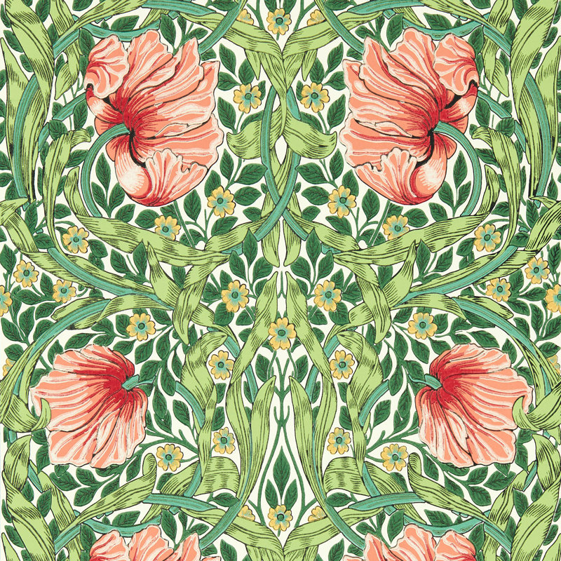 Pimpernel 10.05m x 52cm Matte Wallpaper Roll, Shamrock/Watermelon