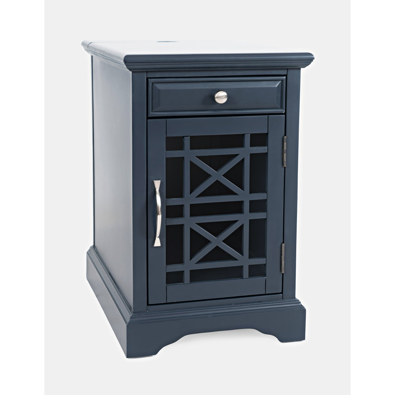 USB Charging Accent Cabinet, Navy Blue