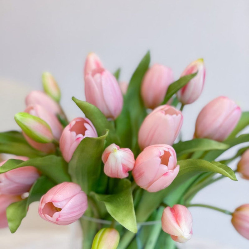 Tulip Arrangement in Vase, Pink