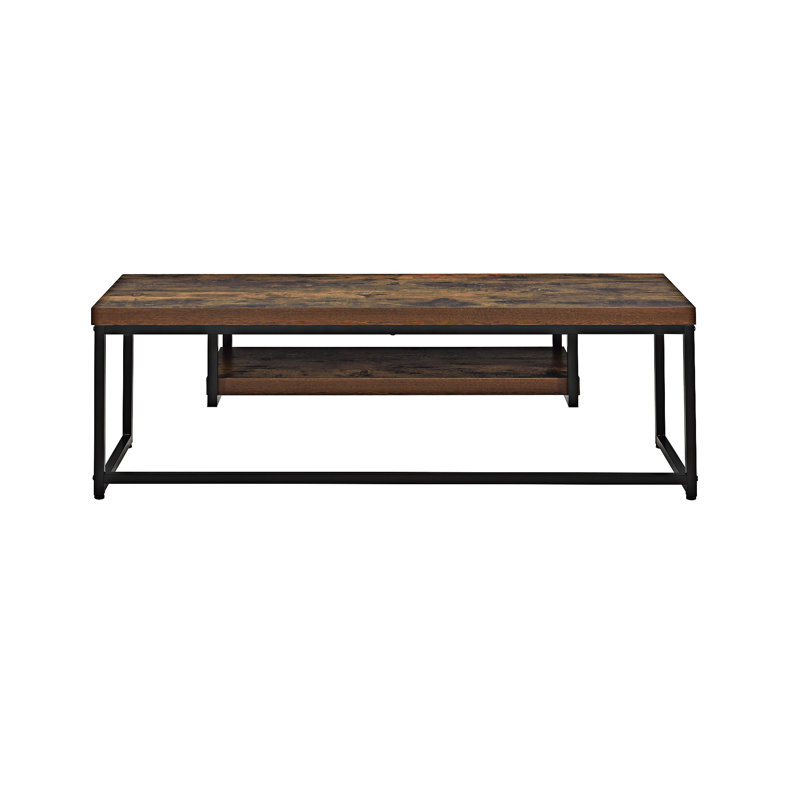 TV Stand, 16.03"H x 47.03"L x 16.03"W, Black/Brown