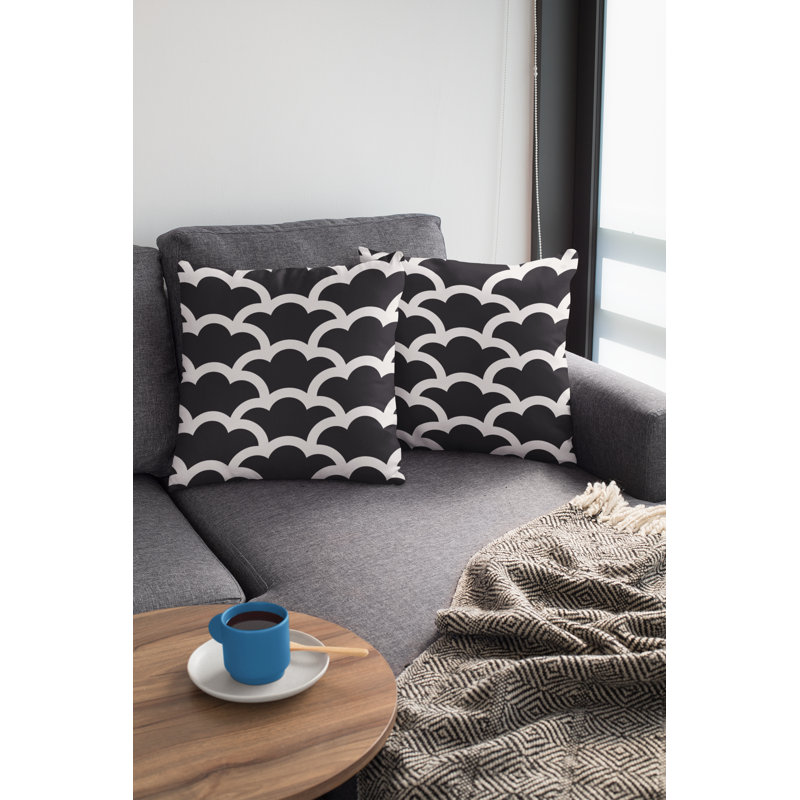 Housse de coussin Fredly, Noir, 18 po x 18 po