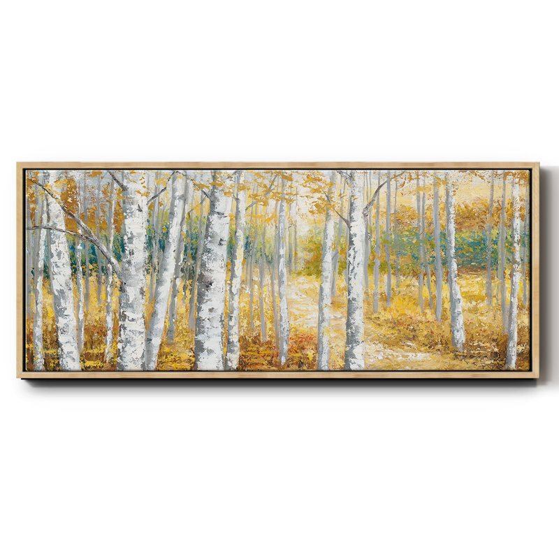 Birch Path II - toile encadrée, H 24 po x l 60 po