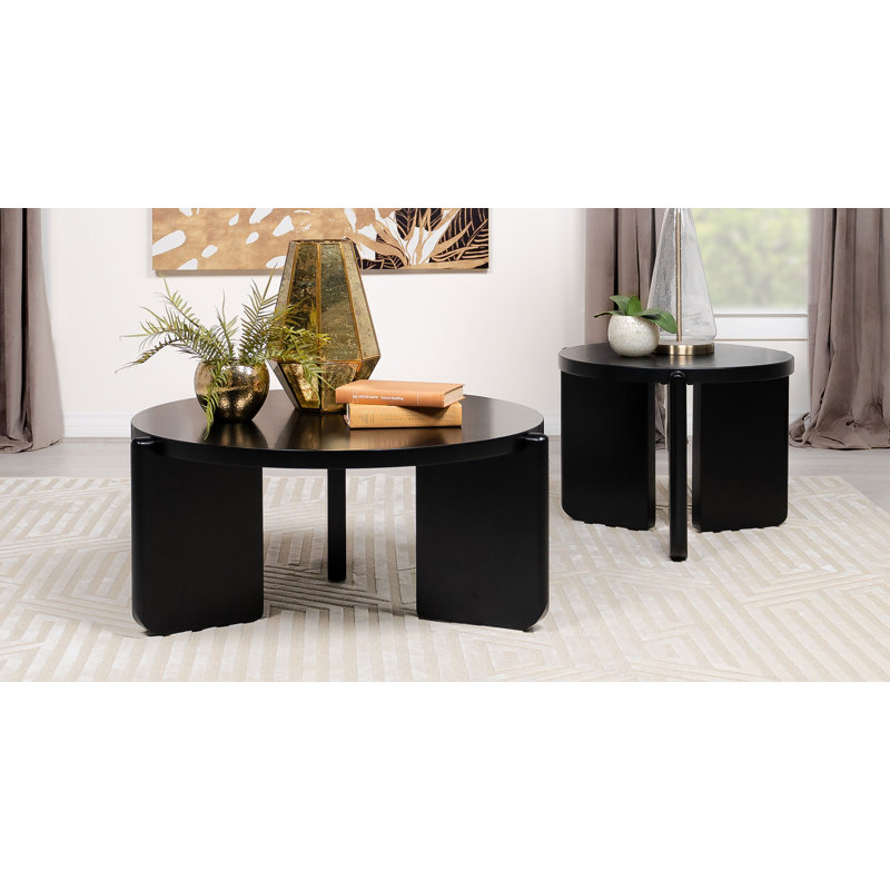 Ensemble de tables basses et de tables d'appoint en bois massif 2 pièces Seales