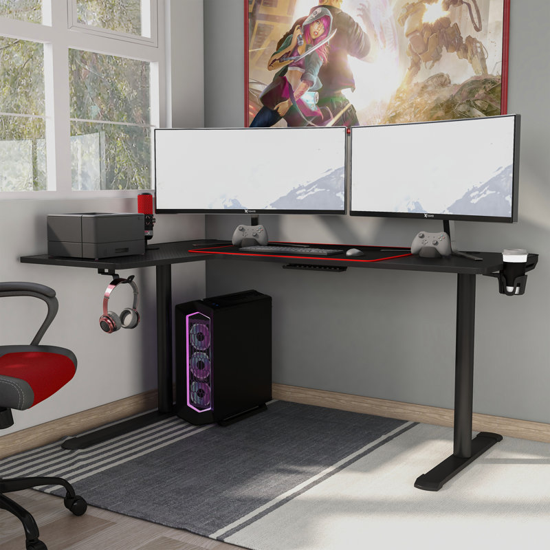 Monaye L-Shaped Gaming Computer Desk