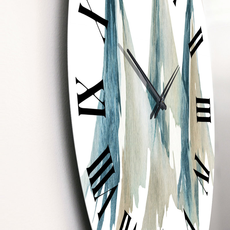 Blue High Mountain Range I - Horloge murale traditionnelle, Surdimensionné