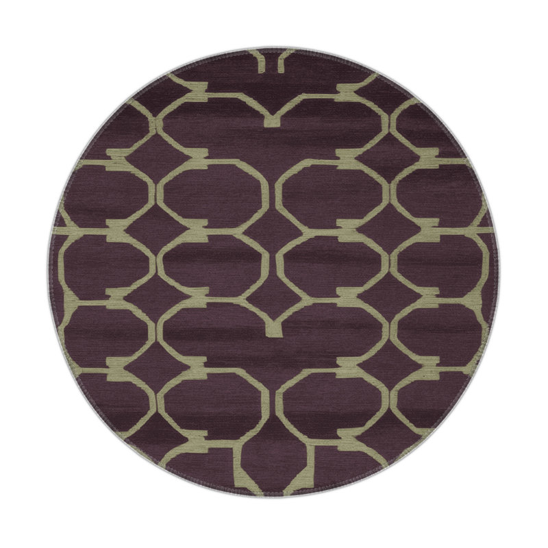 Tapis noir intérieur et extérieur Trellis, Rond 5 pi