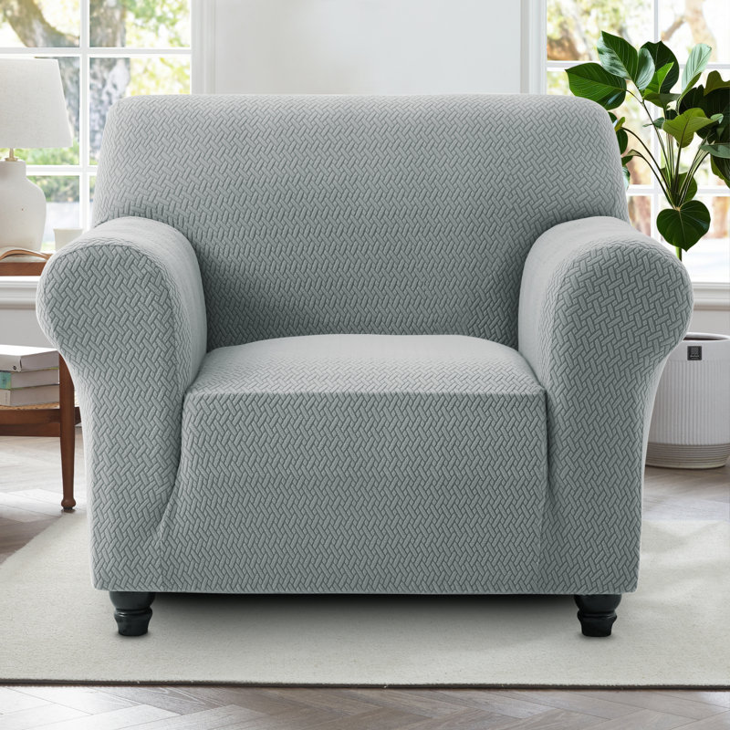 Luxury Stretchable Spandex Sofa Cover/Protector, 1 Seater, Grey